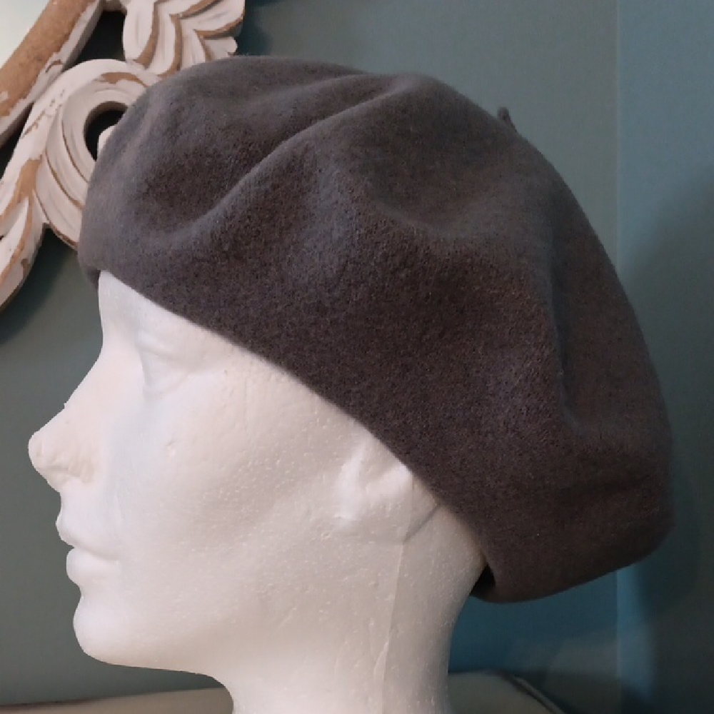 + Parkhurst Classic Grey 100% Wool Beret